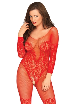 Net And Lace Illlusion Teddy Bodystocking