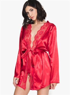 Satin And Lace Lace Robe Set