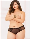 Lace And Net Plus Size  Panties With Open Back