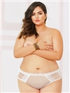 Lace And Net Plus Size  Panties With Open Back