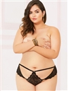 Lace Strappy Open Crotch Plus Size Thong