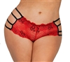 Cross Dye Lace Plus Size Boyshort Panties With Strappy Sides