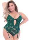 Floral Lace Plus Size Slimming Teddy