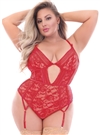 Floral Lace Plus Size Slimming Teddy