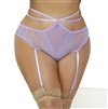 Lace High Waist Strappy Gartered Plus Size Panties