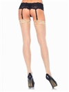 Sheer Stockings With Back Seam Lace Top