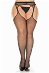 Sheer Suspender Plus Size Pantyhose