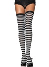 Nylon Striped Thigh High Stockings