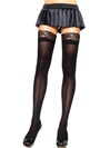 Opaque Thigh High Stockings With Lace Top