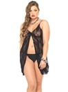 Romantic Lace Open Front Babydoll And G-string