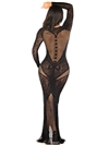 Lace and Net Body Con Gown with Heart Keyhole Detail