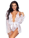 Sexy Lace Teddy And Robe 3 PC Set