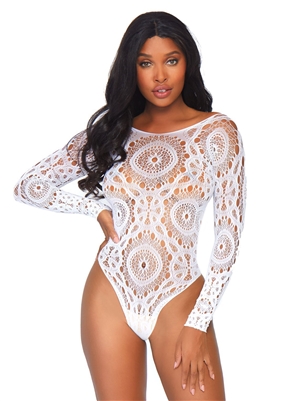 Crochet Lace Snap Crotch Teddy