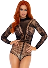 Floral High Neck Full Back Snap Crotch Bodysuit