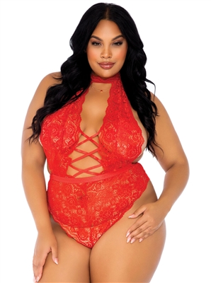 Plus Size Sexy Crotchless Teddy