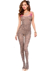 Leopard Print Crotchless Bodystocking