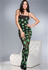 Green Leaf Opaque Bodystocking