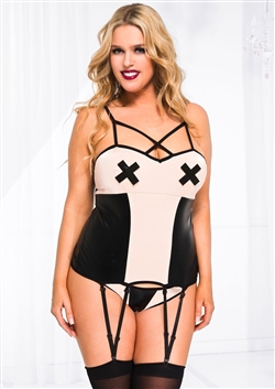 Slimming Two Tone Sexy 2 PC  Bustier Set