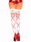 Heart  And Bow Print Thigh High Stockings