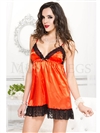 Contrast Lace Flirty Satin Babydoll