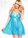 Mesh Polka Dot Babydoll Set