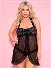 Plus Size Flirty Flyaway Babydoll Set