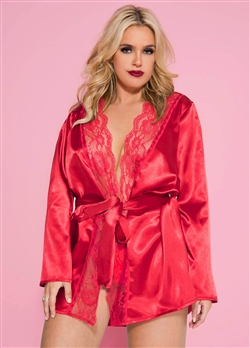 Plus Size Sexy Satin Robe