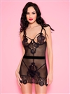 Scalloped Lace Mesh Babydoll Set