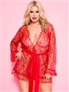 Plus Size Sexy Lace Robe