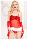 Santa's Doll Marabou Trimmed Teddy