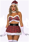 School Girl Santa  6 PC Costume