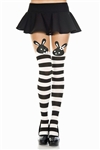 Bunny Print Striped Pantyhose