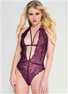 Slimming Design Strappy Lace Halter Teddy