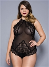 Plus Size Slimming Scalloped Trim Teddy