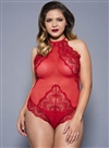 Plus Size Slimming Scalloped Trim Teddy