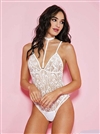 Peacock Feather Lace High Strap Teddy