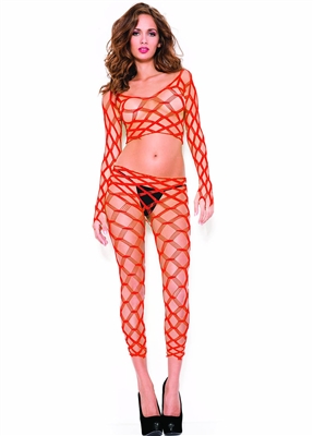 Fence Net Crop Top And Leggings Set