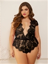 Eyelash Lace Plus Size Sexy Romper