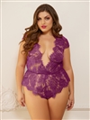 Eyelash Lace Plus Size Sexy Romper