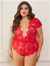 Eyelash Lace Plus Size Sexy Romper