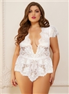 Eyelash Lace Plus Size Sexy Romper