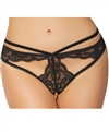 Lace Open Crotch Panties With CutOut Strappy Back