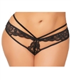 Lace Plus Size Open Crotch Panties With CutOut Back