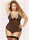 Late Night 2 PC Plus Size Sexy Set With Stockings