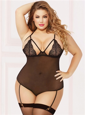 Late Night 2 PC Plus Size Sexy Set With Stockings