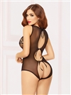 Open Back Keyholes Snap Crotch Teddy