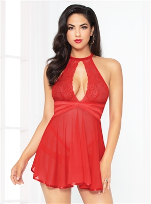 Seductress Sexy Mesh Babydoll Set