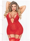 Heart Mesh Strappy Back Slimming 2 PC  Plus Size Set