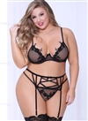 Nothing But Net Plus Size 3 PC Bralette Set