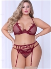 Nothing But Net Plus Size 3 PC Bralette Set